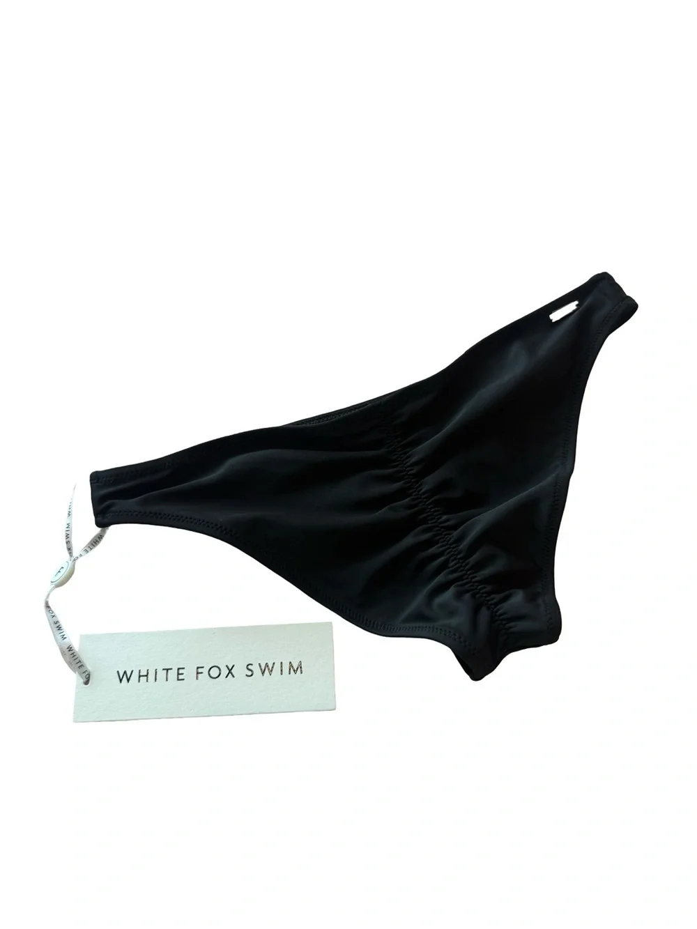 White Fox Swim San Luca Black Ruched Bikini Bottoms NWT Size Small